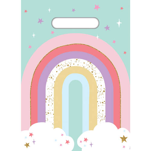 E8376-A PARTY BAG 8PK RAINBOW-42-01 PARTY BAG 8PK RAINBOW