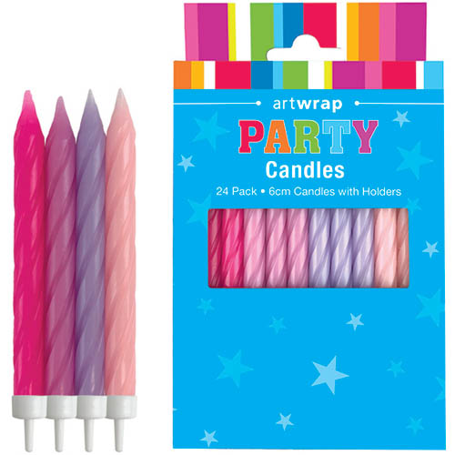 E8787.jpg CANDLE 24PK 6CM SPIRAL PASTEL PINK