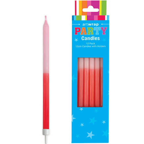 E8790.jpg CANDLE 12PK 12CM OMBRE PINK