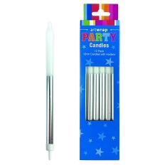 E8795.jpg CANDLE 12PK 12CM HALF DIP SILVER