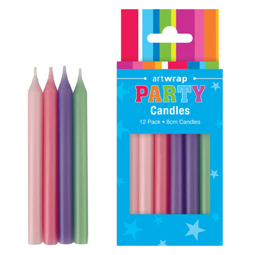 E8800.jpg CANDLE 12PK 8CM PASTELS