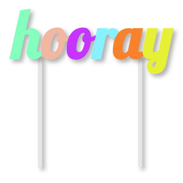 E9581.jpg CAKE TOPPER 1PK HOORAY MULTI