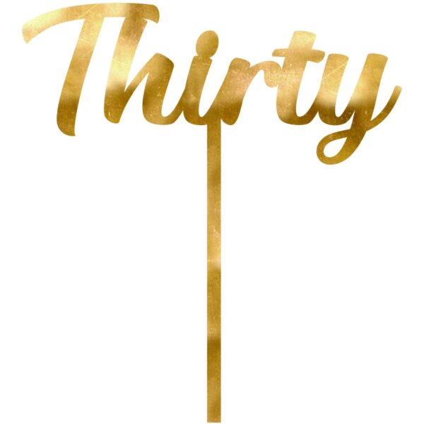 E9586.jpg CAKE TOPPER ACRYLIC 1PK 30 GOLD