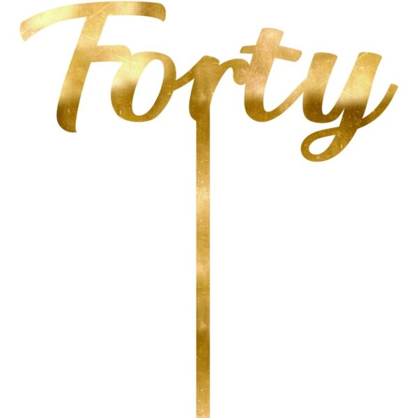 E9587.jpg CAKE TOPPER ACRYLIC 1PK 40 GOLD