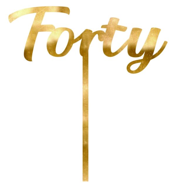 CAKE TOPPER ACRYLIC 1PK 40 GOLD