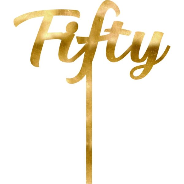 E9588.jpg CAKE TOPPER ACRYLIC 1PK 50 GOLD