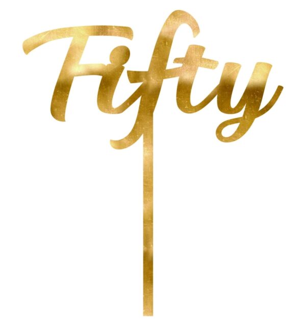 CAKE TOPPER ACRYLIC 1PK 50 GOLD