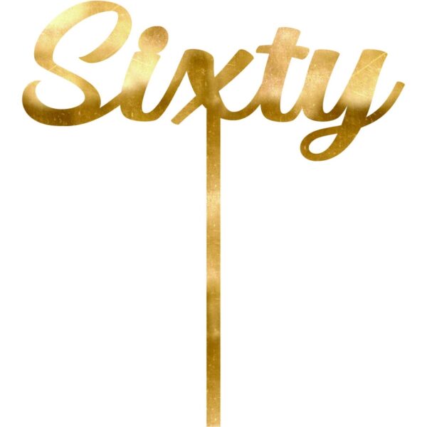 E9589.jpg CAKE TOPPER ACRYLIC 1PK 60 GOLD