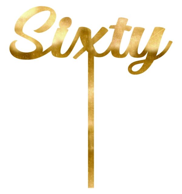 CAKE TOPPER ACRYLIC 1PK 60 GOLD