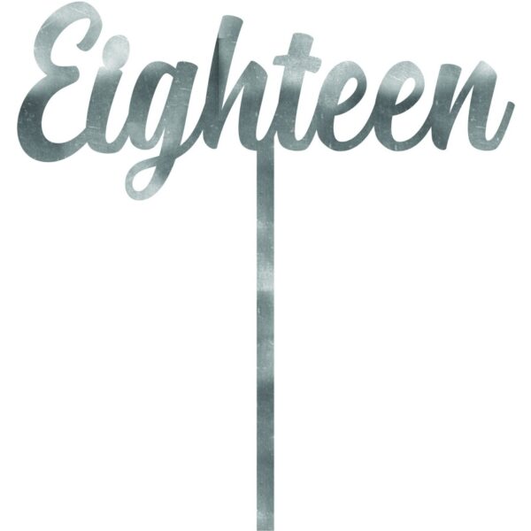 E9593.jpg CAKE TOPPER ACRYLIC 1PK 18 SILVER