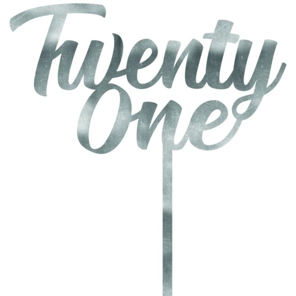 E9594.jpg CAKE TOPPER ACRYLIC 1PK 21 SILVER