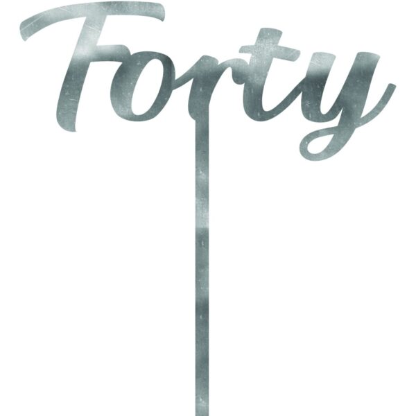 E9596.jpg CAKE TOPPER ACRYLIC 1PK 40 SILVER