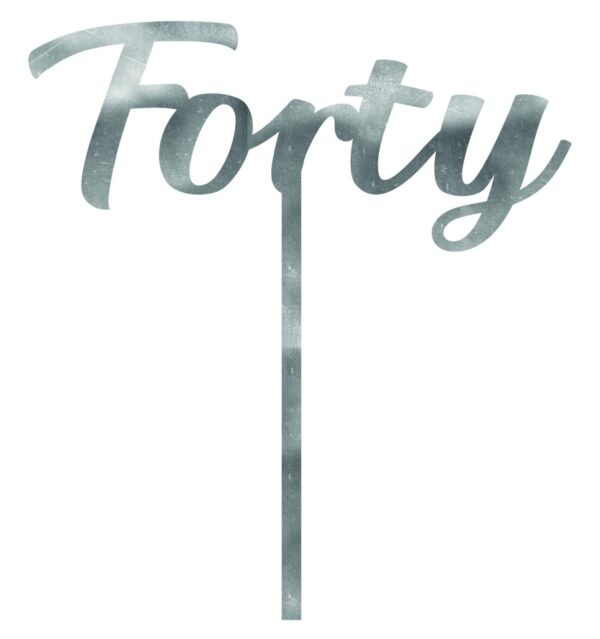 CAKE TOPPER ACRYLIC 1PK 40 SILVER