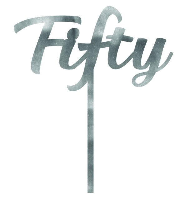 CAKE TOPPER ACRYLIC 1PK 50 SILVER