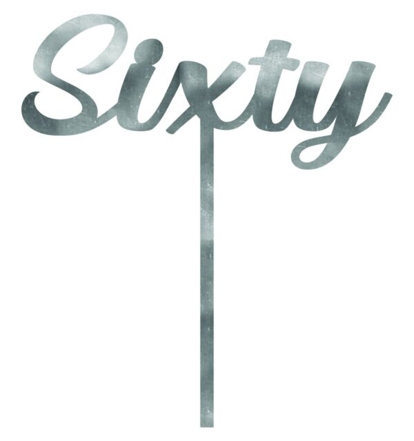 CAKE TOPPER ACRYLIC 1PK 60 SILVER