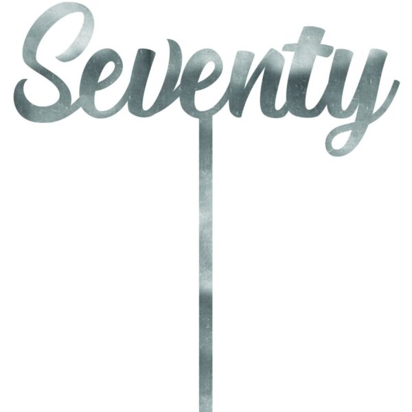 E9599.jpg CAKE TOPPER ACRYLIC 1PK 70 SILVER