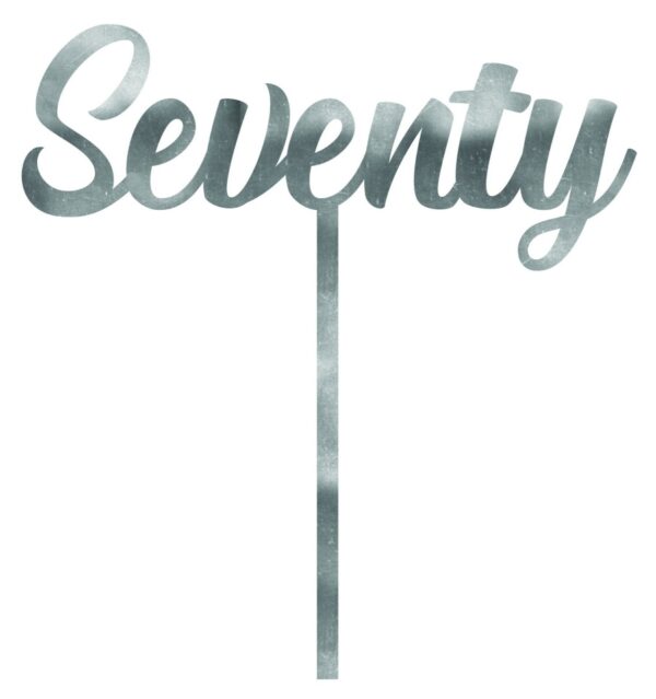 CAKE TOPPER ACRYLIC 1PK 70 SILVER