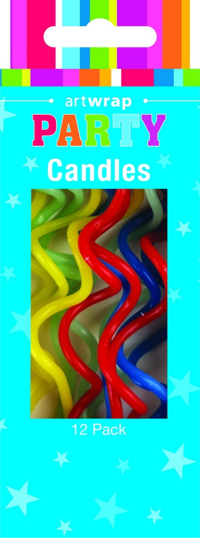 CANDLE 12PK 12CM SWIRLY BLUES