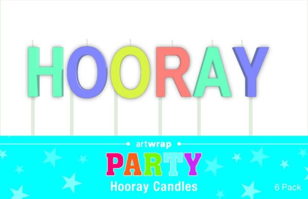 CANDLE WORDS 6PCS HOORAY