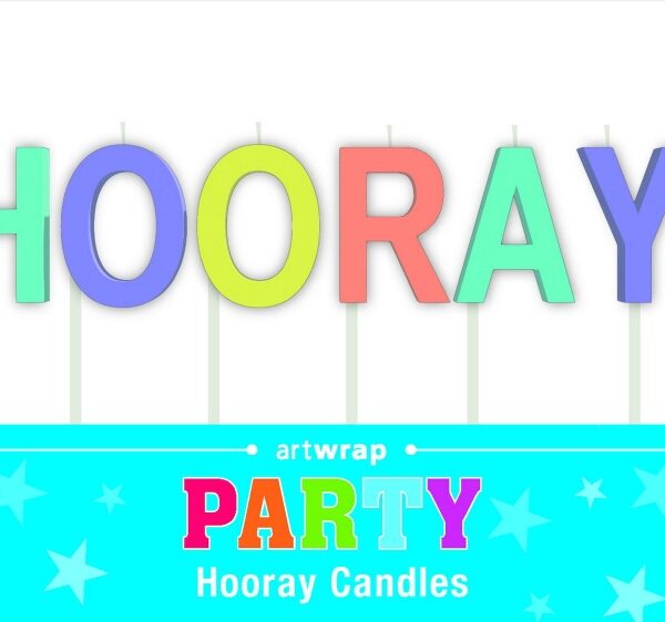 E9607.jpg CANDLE WORDS 6PCS HOORAY