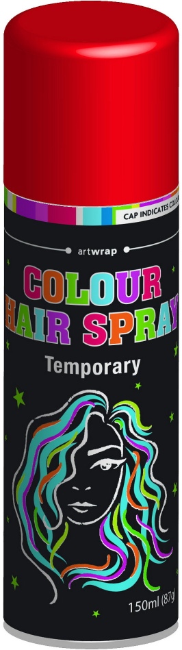HAIRSPRAY COLOR 150ML 12PC SRT RED