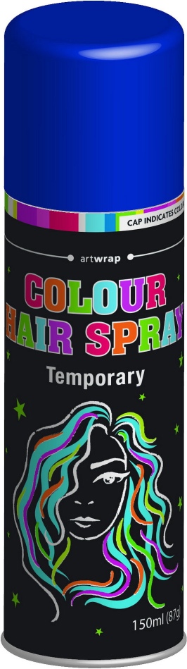 HAIRSPRAY COLOR 150ML 12PC SRT BLUE