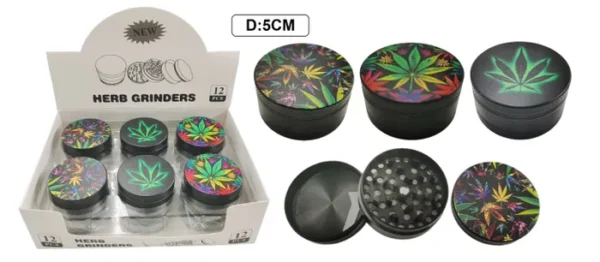 GRINDER METAL GRINDER WITH LEAF DESIGNS 50MM