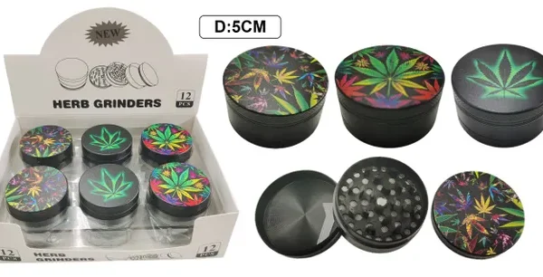 GRINDER METAL GRINDER WITH LEAF DESIGNS 50MM