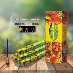 INC-RAJ-016.jpg RAJ INCENSE 20 STICKS - GREEN APPLE