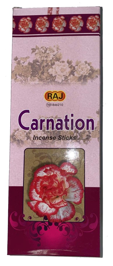 RAJ INCENSE 20 STICKS - CARNATIONS