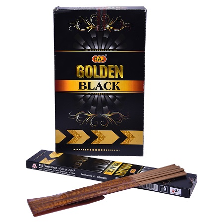 INC-RAJ-063.jpg RAJ INCENSE 15 STICKS - GOLDEN BLACK
