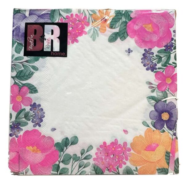 NAP0404.jpg FLORAL BORDER ART 20PK NAPKINS