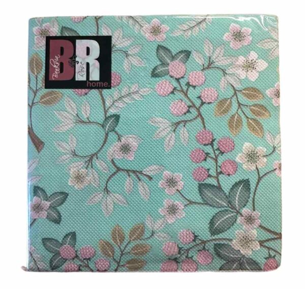 BLUE BERRY FLOWER FLORAL 20PK NAPKINS