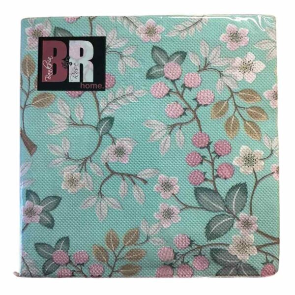 NAP0409.jpg BLUE BERRY FLOWER FLORAL 20PK NAPKINS