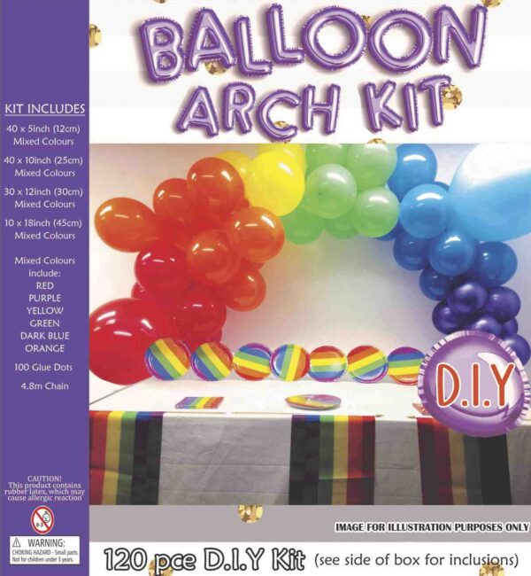 RAINBOW BALLOON ARCH KIT 120PCS 1/40