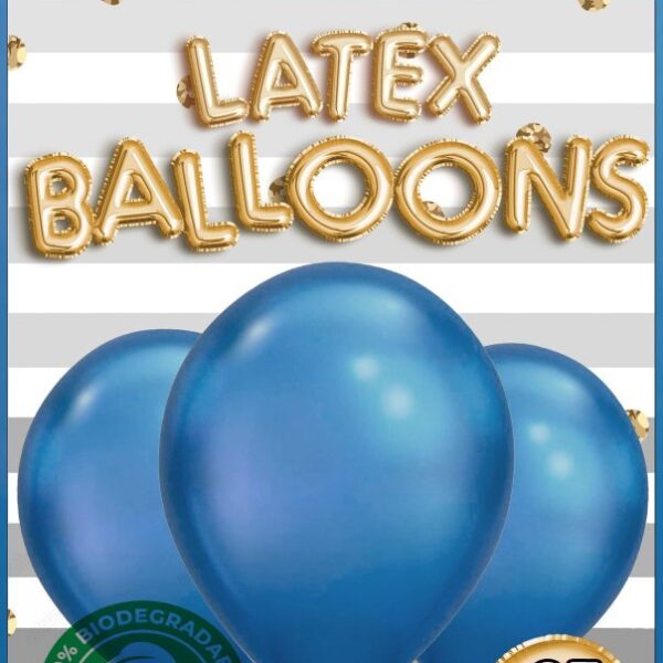PAR9131.jpg METALLIC BLUE BALLOONS 25PK - 12INCH 30CM 10/120