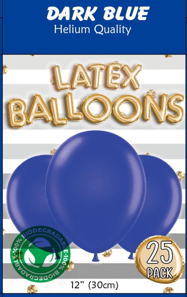 DARK BLUE BALLOONS 25PK - 12INCH 30CM 10/120