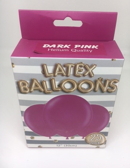 PAR9156.jpg DARK PINK BALLOONS 25PK - 12INCH 30CM 10/120