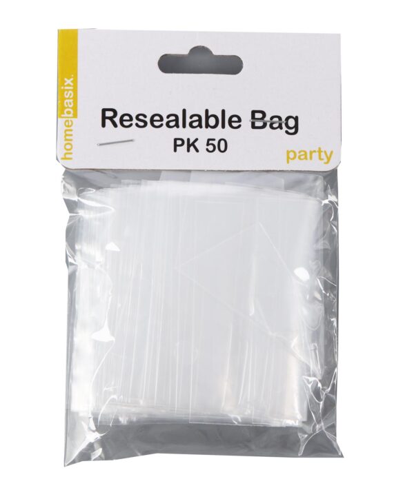 RESEALABLE CLEAR BAGS 7X6.7CM 50PK