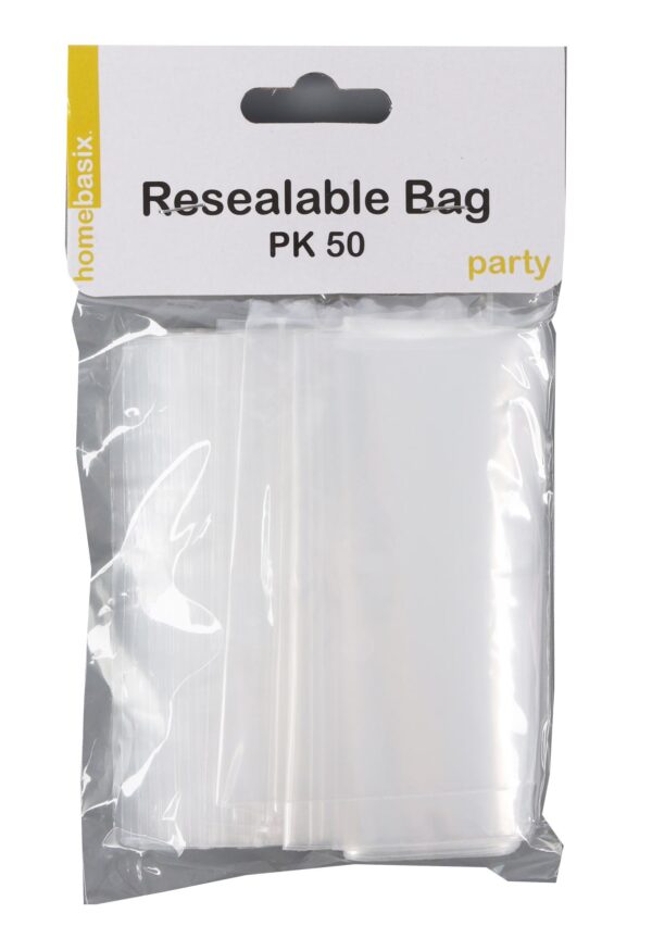 RESEALABLE CLEAR BAGS 10X12CM 50PK