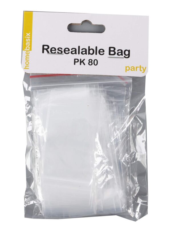RESEALABLE CLEAR BAGS 4X6.5CM 80PK