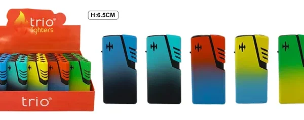 TRIO68 WINDPROOF META LIGHTER MULTI COLOURS X 25