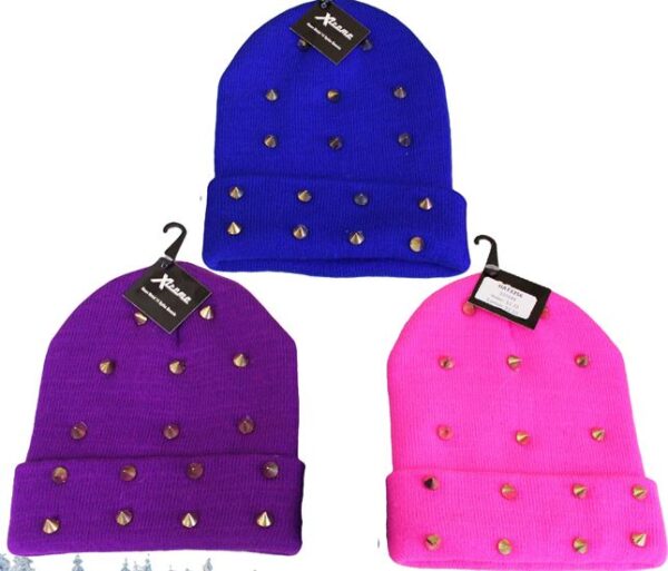 NEON METAL SPIKE BEANIES