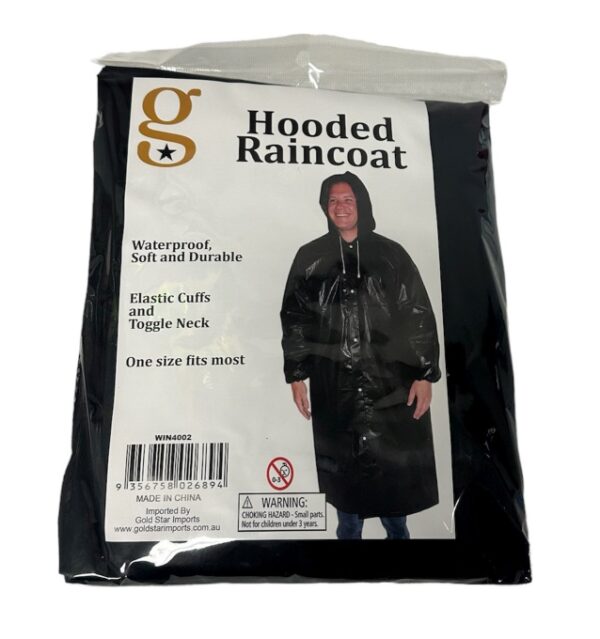 BLACK RAIN COAT ADULT 145-200CM HEIGHT