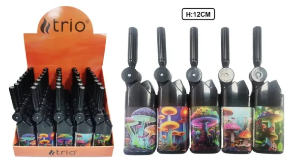 ROTATING HEAD CANDLE LIGHTER WINDPROOF MUSHROOM 12.5CM X 40