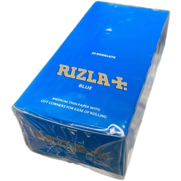 s-l1600 (17) RIZLA REGULAR SIZE DOUBLE BLUE ROLLING PAPERS 25PK